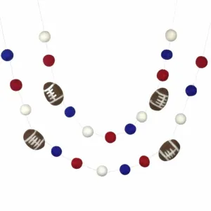 Felt Football Garland- Royal Blue, Red, White