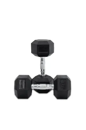 12.5kg Body Iron Commercial Rubber Hex Dumbbell Pair