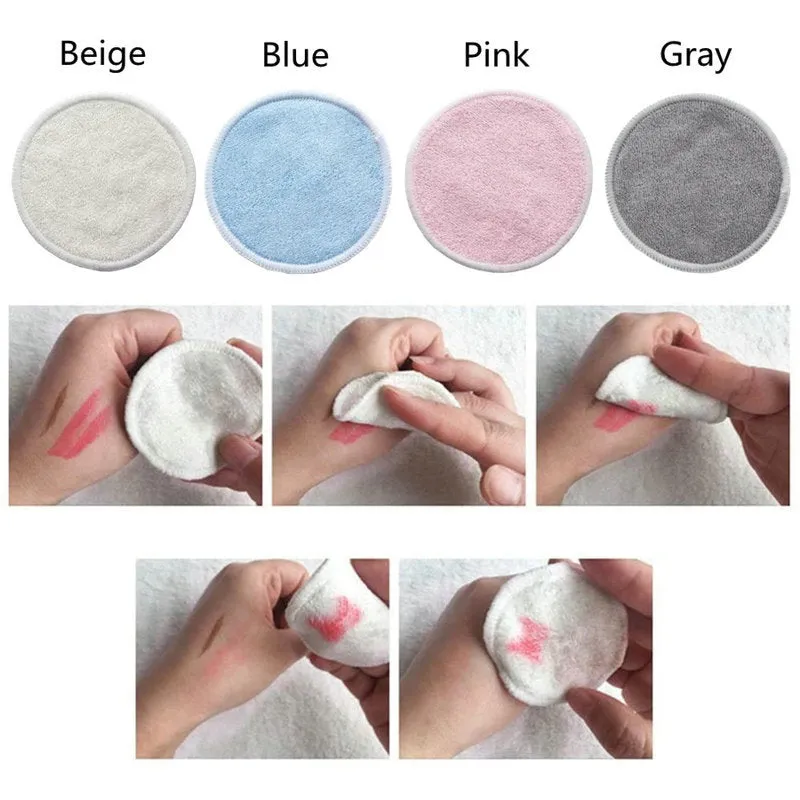 12PC Reusable Cotton Pads Makeup Remover Pads Washable Round