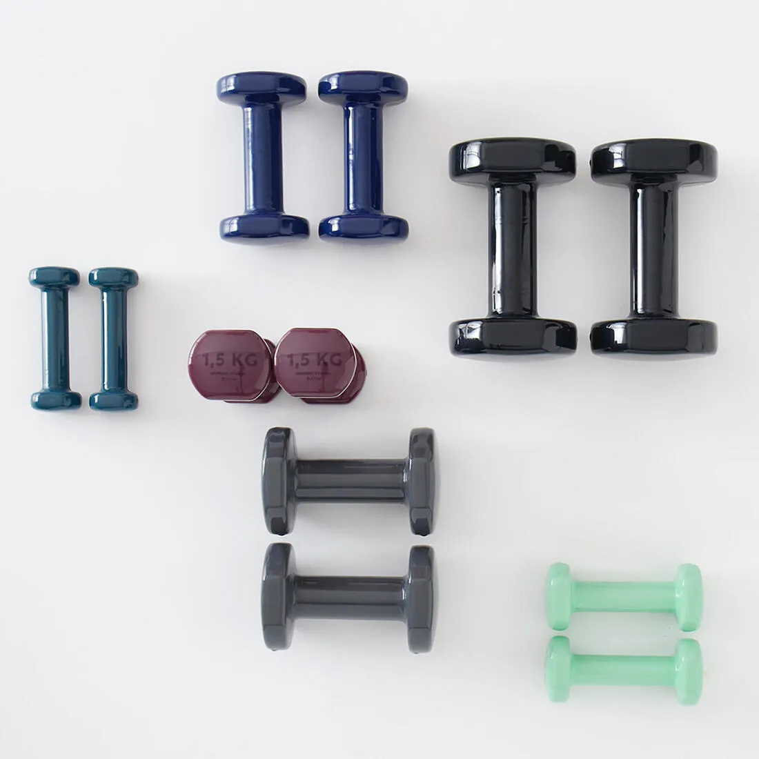 3 kg Fitness Dumbbells Twin-Pack - Grey