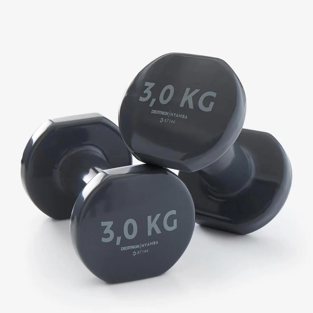 3 kg Fitness Dumbbells Twin-Pack - Grey