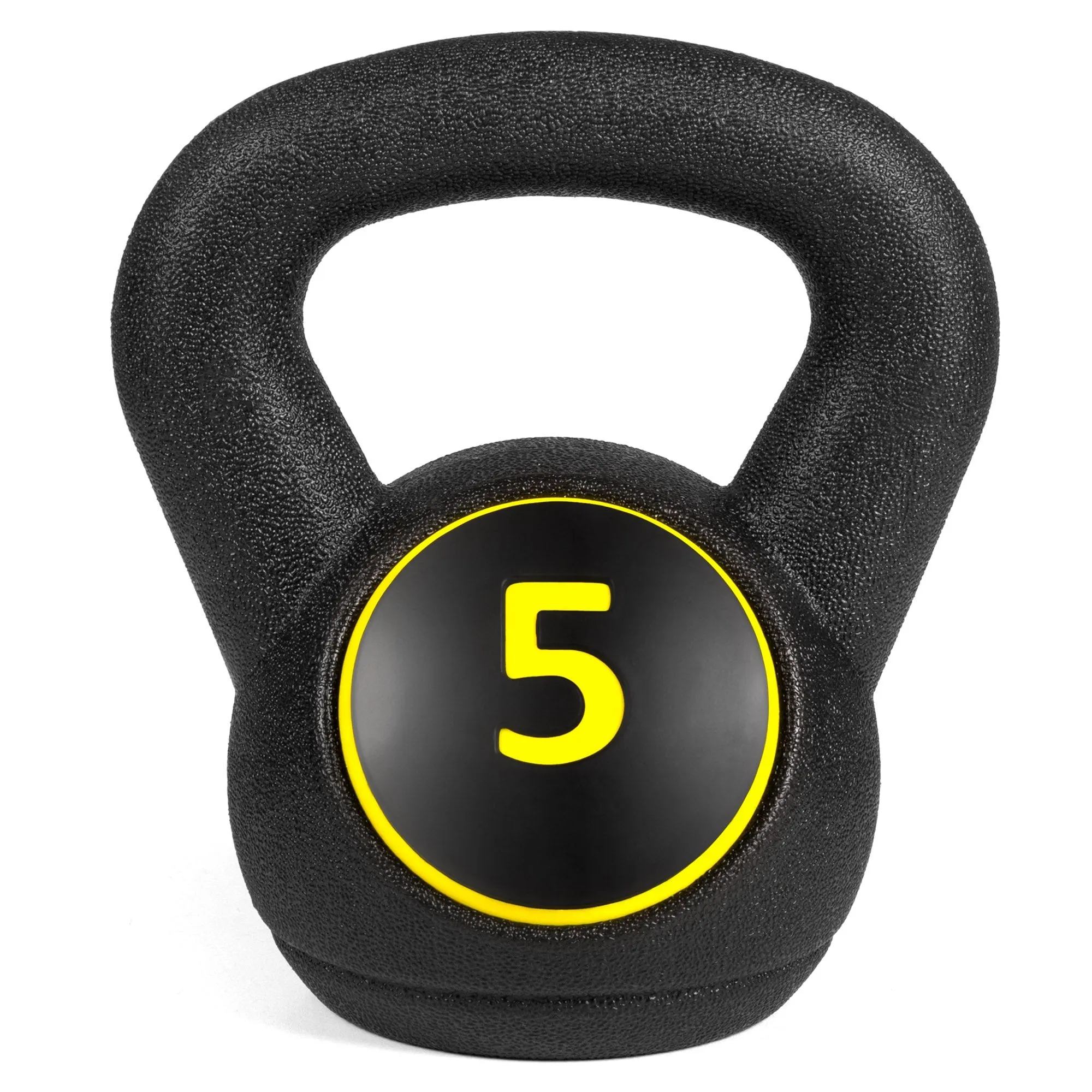 3-Piece Kettlebell Exercise Fitness Weights Set w/ Base Rack - Black