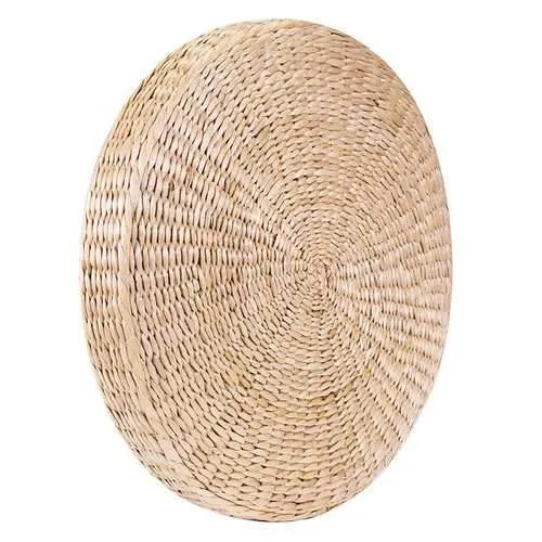 45cm Round Pouf Tatami Cushion Floor Cushions Natural Straw Meditation Yoga Mat