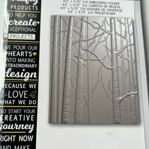 Birch tree forest embossing folder by Memory box