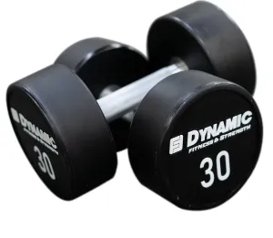 Dynamic - DUMBBELLS - RUBBER HEX W/CHROME ERGO HANDLE