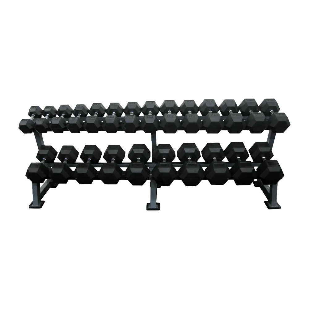 Force USA 2 Tier Rubber Hex Dumbbell Rack