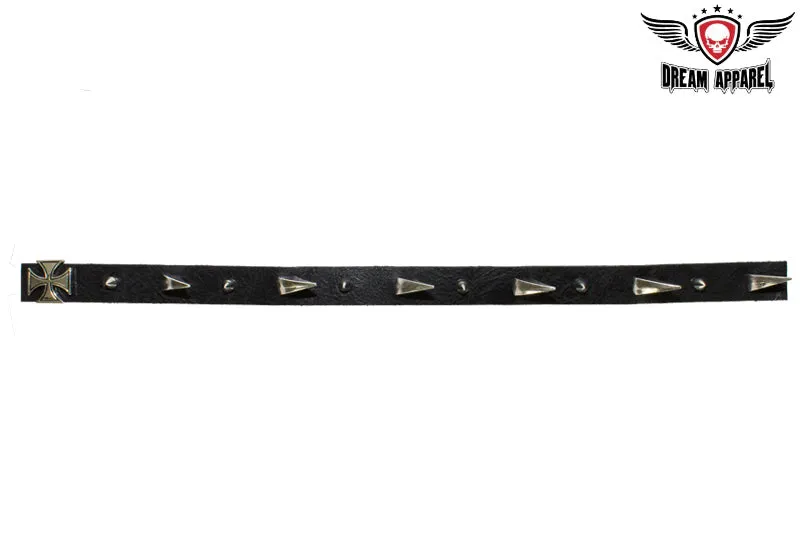 Helmet Spike Strip With Dual Style Spikes And Iron Cross