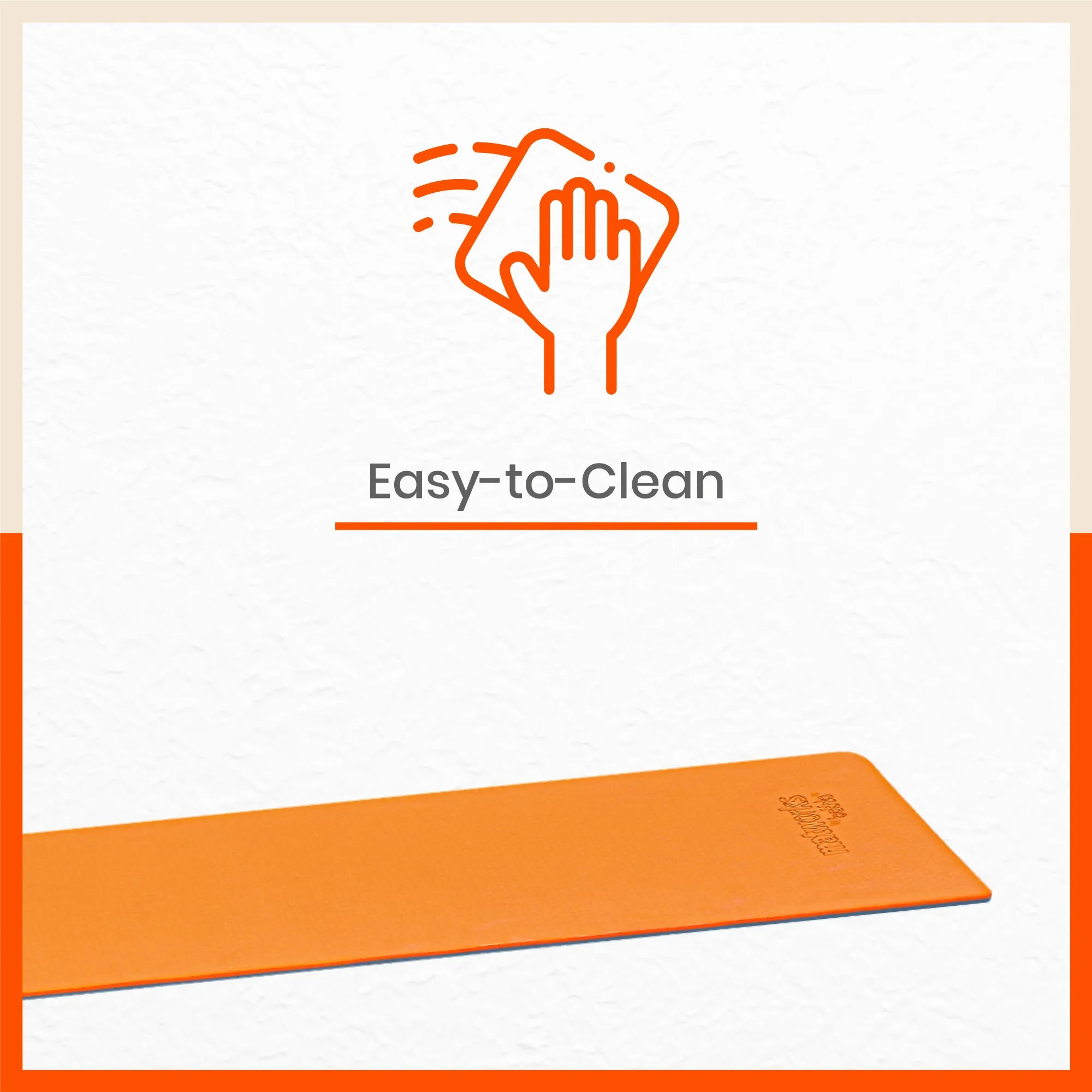 Kriya Classic Yoga Mat | Orange & Grey (Size: 24” x 72” Thickness: 8mm)