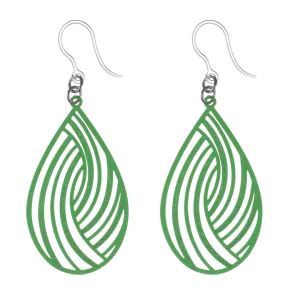 Large Teardrop Swirl Dangles Hypoallergenic Earrings for Sensitive Ears Made with Plastic Posts